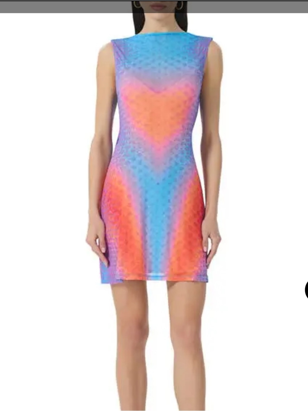 AFRM Mynt Bodycon Cyber Heart Blue Pink Orange Purple Mini Dress